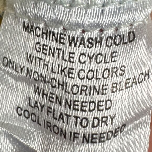 Love X Design Deep V-Neck Crop Top Balloon Sleeves Abstract Watercolor Size XL - Picture 9 of 9